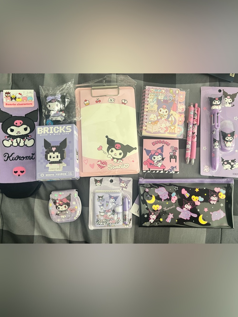 Sanrio Kuromi Pink & Purple Cute Stationery Set